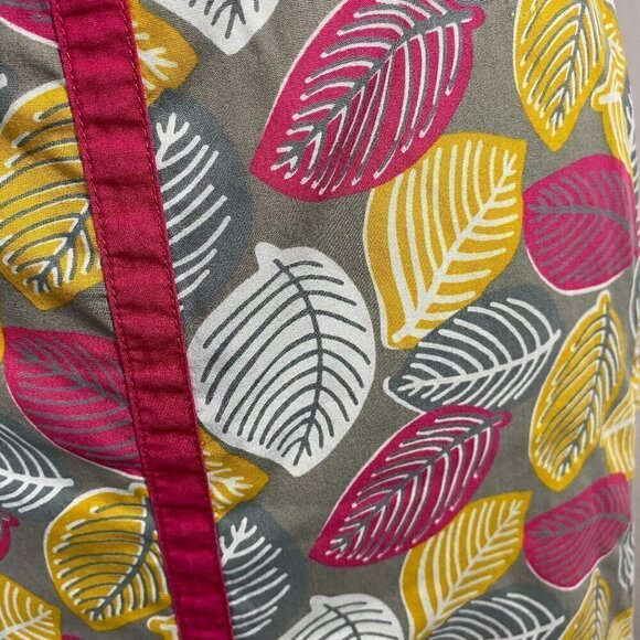 Boden Pink Gray Yellow Leaf Print Skirt - Picture 2 of 11